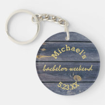 Rustic Blauw Hout | Bachelor Weekend Monogram