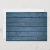 Rustic Blauw Hout Elegante Script Foto Bruiloft Save The Date (Achterkant)