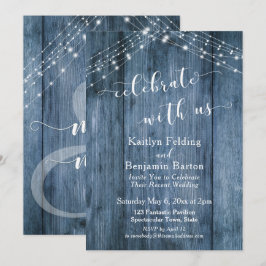 Rustic Blauw Hout & Lichten Vieren met Ons Kaart