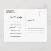 Rustic Blauw Hout Script Foto Bewaar de Datum Briefkaart (Achterkant)