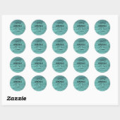 Rustic Blauw Hout Thuisgemaakte Liefde Zakelijk Ronde Sticker (Vel)