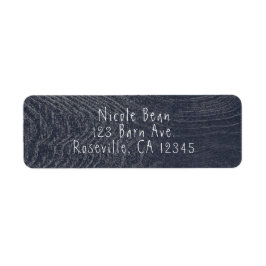 Rustic Blauw Houtnerf Minimalistische Moderne Schu Etiket