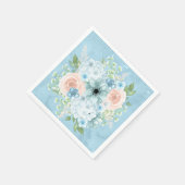 Rustic Blauw Roze Groen Bloemig Shabby Chic Servet (Hoek)