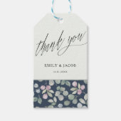 Rustic Blauw & Salie Eucalyptus Dank je Cadeaulabel (Voorkant)