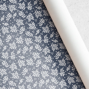 Rustic Blauw Winterloof Kerstmis Cadeaupapier