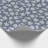 Rustic Blauw Winterloof Kerstmis Cadeaupapier (Hoek)