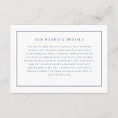 Rustic Blauw & Witte Botanische Trouwdetails Informatiekaartje (Achterkant)