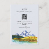 Rustic Blauwe Berg Waterverf Bruiloft RSVP Kaart (Voorkant)