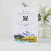 Rustic Blauwe Berg Waterverf Bruiloft RSVP Kaart (Staand voorkant)