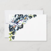 Rustic Blauwe Bloem Bruiloft RSVP Kaartje (Achterkant)