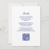 Rustic Blauwe Boog Portugese Tegel QR Code Trouwen Kaart (Achterkant)