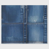 Rustic Blauwe Denim Patchwork Cadeaupapier (Vlak)