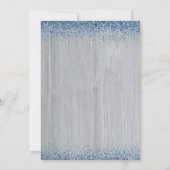 Rustic Blauwe Glitter Dubbele Afstudeerfoto Kaart (Achterkant)