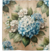 Rustic blauwe hortensia bloemensluiergordijn douchegordijn (Voorkant)