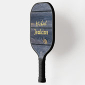 Rustic Blauwe Hout | Modern Monogram Pickleball Paddle (Links)
