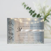 Rustic Blauwe Hout & Slingerlichten Trouw RSVP Kaa (Staand voorkant)