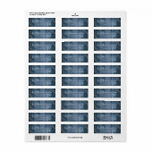 Rustic Blauwe Hout, Witte Licht Snaar Trouw 3 Etiket (Full Sheet)