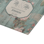 Rustic Blauwe Houten Bloem Huwelijks Cadeau met Na Snijplank (Hoek)