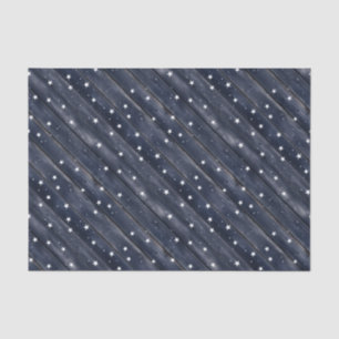 Rustic Blauwe Houten Sterren Tissuepapier