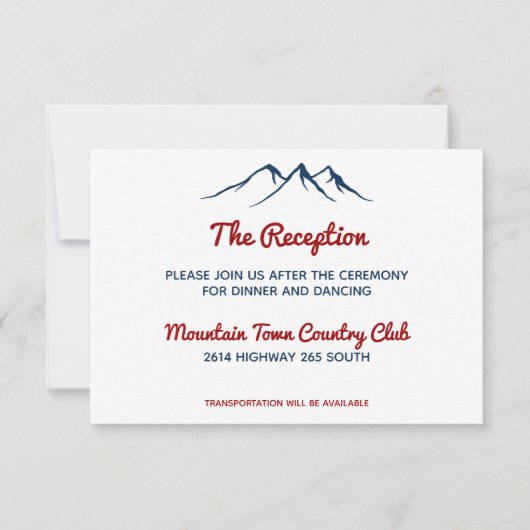 Rustic Blauwe Landelijke Berghert Ontvangst Kaart (Voorkant)