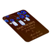 Rustic Blauwe Metsglazen Opslagdatummagneet Magneet (Rechterzijde)