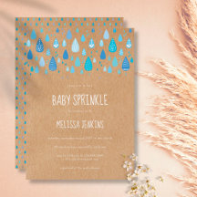 Rustic Blauwe Regendruppels Baby Jongen Spetterfee