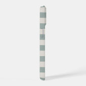 Rustic Blauwe Strepen Monogram iPhone 15 Hoesje (Rechterkant)