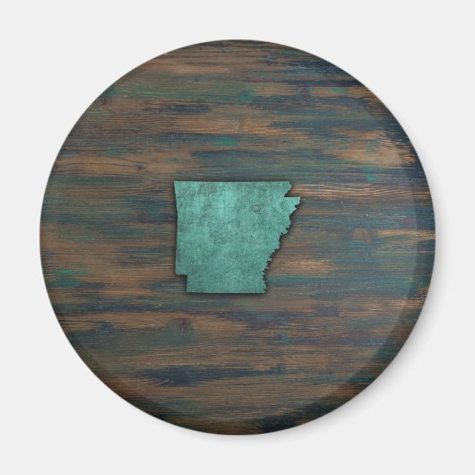Rustic Blauwgroen Arkansas Shape Magneet (Voorkant)