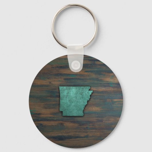 Rustic Blauwgroen Arkansas Shape Sleutelhanger (Voorkant)