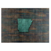 Rustic Blauwgroen Arkansas Shape Snijplank (Voorkant)