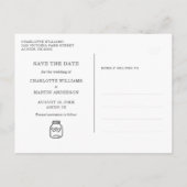 Rustic Blauwgroen huwelijk sparen het Briefkaart v (Achterkant)