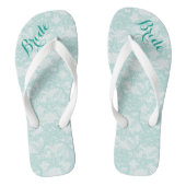 Rustic Blauwgroen Lace Bride Teenslippers (Voetbed)