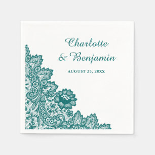 Rustic Blauwgroen Lace Wedding Napkins Servet