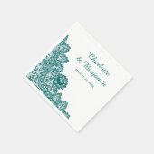 Rustic Blauwgroen Lace Wedding Napkins Servet (Hoek)