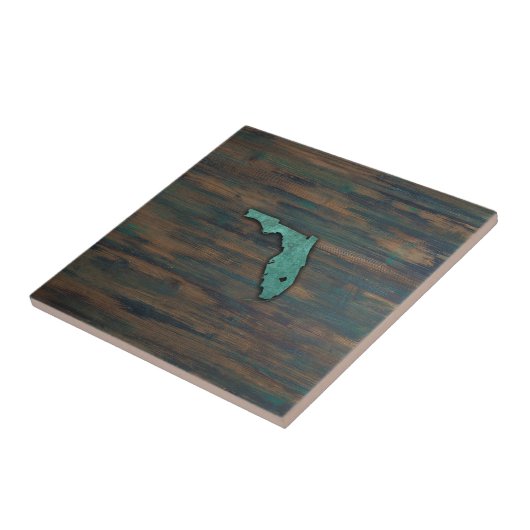 Rustic Blauwgroen Vorm van Florida Tegeltje (Zijkant)