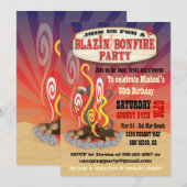 Rustic Blazin Bonfire Party Uitnodigingen (Voorkant / Achterkant)