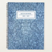 Rustic Bleaching Damask Denim Name Planner (Voorkant)