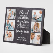 Rustic Blessed Grandouders Custom 6 Photo Collage Fotoplaat (Zijkant)