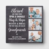 Rustic Blessed Grandouders Persoonlijk 3 Foto Fotoplaat (Voorkant)