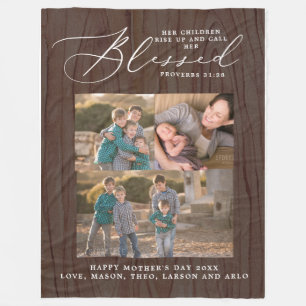 Rustic Blessed Mam Proverbs 31 Scripture 3 Foto Fleece Deken