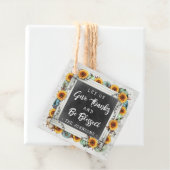 Rustic Blessed Thanksgiving Sunflower Pumpkins Jar Bedankjes Labels (In situ)