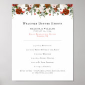 Rustic Bloem | Boho Botanische Huwelijksprogramma Poster (Voorkant)
