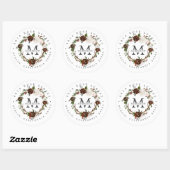 Rustic Bloem | Boho Botanische Retouradres Ronde Sticker (Vel)