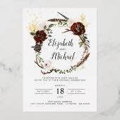 Rustic Bloem | Boho Botanische Trouw Uitnodiging (Voorkant)