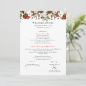Rustic Bloem | Boho Botanische Trouwmenu  Kaart (Staand voorkant)