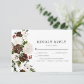 Rustic Bloem | Boho Groenery RSVP met maaltijd Kaartje (Staand voorkant)