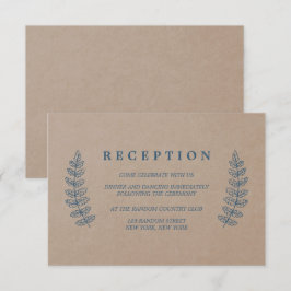 Rustic Bloem | Nagemaakte Kraft Trouwreceptiekaart Kaart