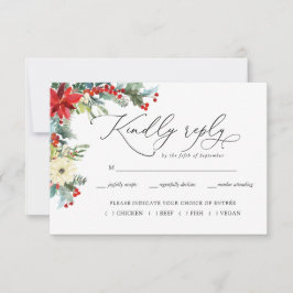 Rustic Bloem | Winter Botanische Trouw-RSVP RSVP Kaartje