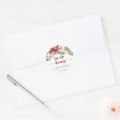Rustic bloemensip sip hoera bruiloftsborrel   ronde sticker (Envelop)
