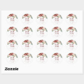 Rustic bloemensip sip hooray bruidsfeest ronde sticker (Vel)